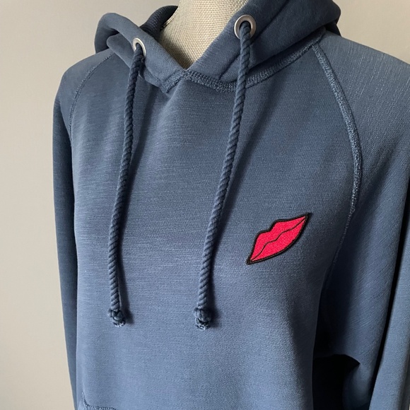 Rag & Bone Women's Garment Dyed Racer Hoodie Washed Navy Cotton Size S NWT - Picture 5 of 8